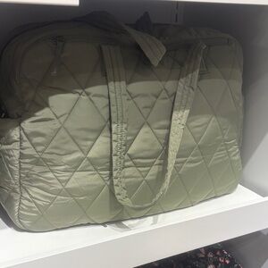 NWT Vera Bradley Quilted Olive Green Large Weekender Bag